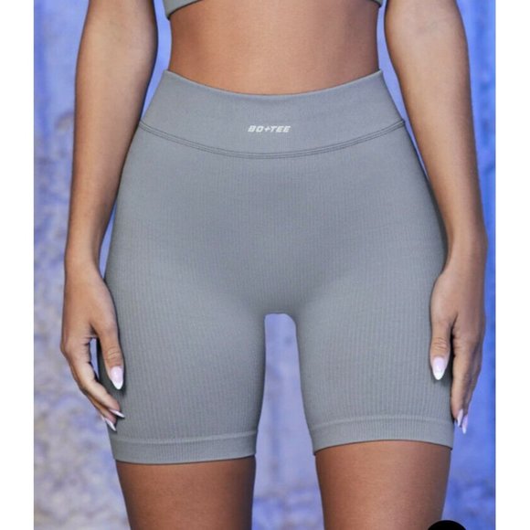womens bo+tee Gray biker shorts size XS - Picture 1 of 2